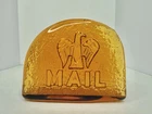 HTF Vintage MCM Blenko Glass 7633 Letter Mail Holder In Wheat Americana Line