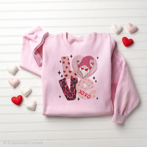 VALENTINO Felpa Felpa con cappuccio ricamata personalizzata Gnome Love Valentine