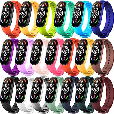  20 Pieces Strap Replacement Compatible with Xiaomi Mi Band 7/6 / 5 and 