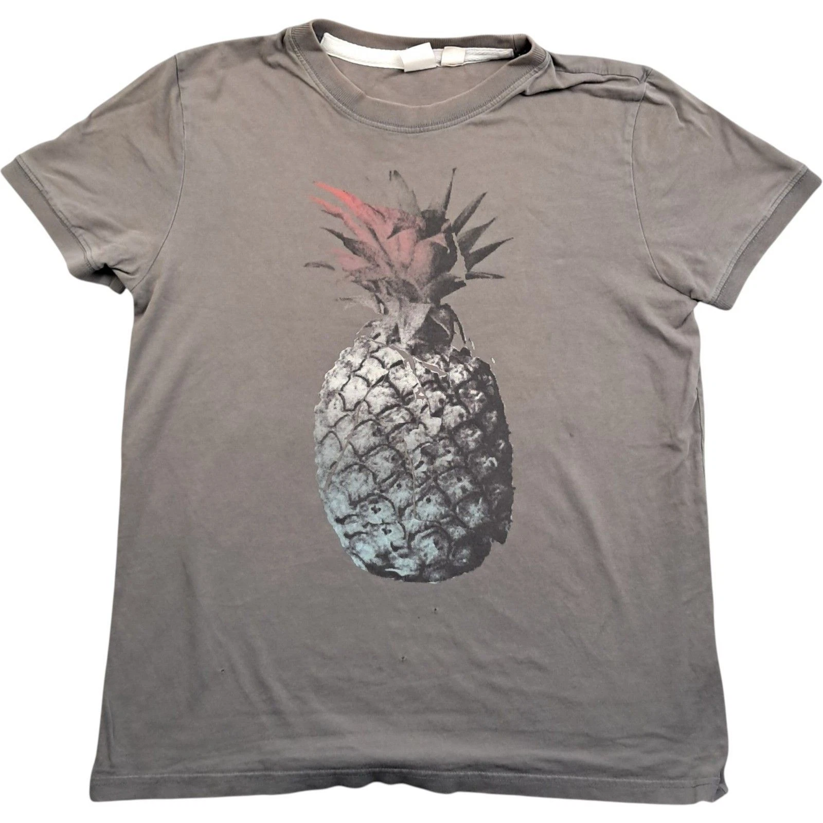 Boss Orange T Shirt Large Men's Grey Cotton Graphic Print Lightweight Crew Neck
