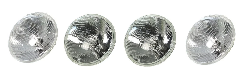 5-3/4" 5.75 Sealed Beam Halogen Glass Hi & Low Headlight Headlamp Bulbs Set 4 - Image 2 of 4