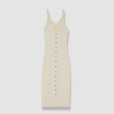 $645 Ulla Johnson Women's Beige Rib Midi Dress Size XL