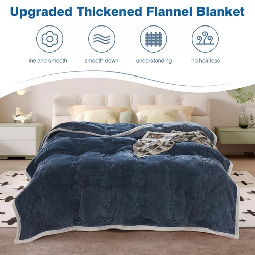 Flannel Blanket Winter Warm Reversible Twin Queen Size Plush Sofa Bed Blankets - Picture 28 of 55