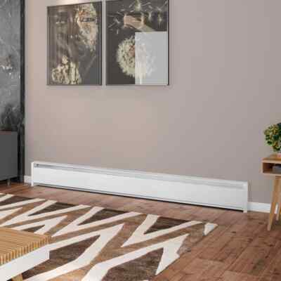 Electric Baseboard Heater White 83 In. 240/208-Volt 1500/1125W Softheat Hydronic