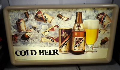 Vintage 1981 Magnum Malt Liquor Cold Beer Lighted Display Sign