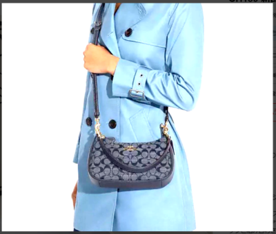 COACH Chambray One-Shoulder Bag Signature CH139 Sky Blue for