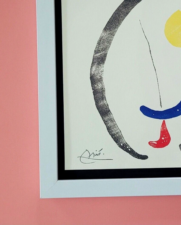 JOAN MIRO + 1971 BEAUTIFUL SIGNED PRINT MOUNTED AND FRAMED 11x14in + BUY NOW!! - image 3 of 4
