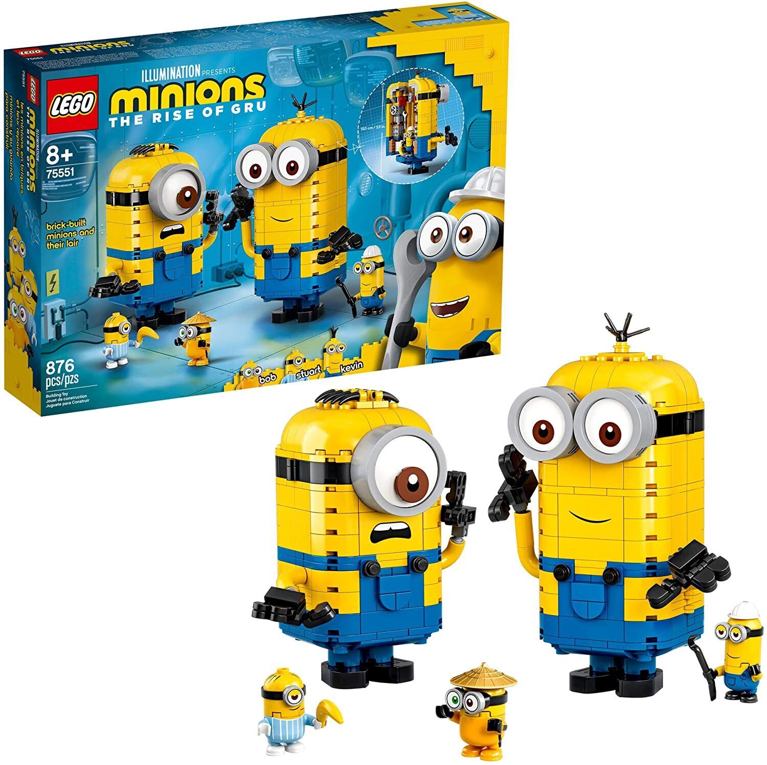 LEGO Brick-built Minions and their Lair Minions 75551 Rise of Gru Building Toys