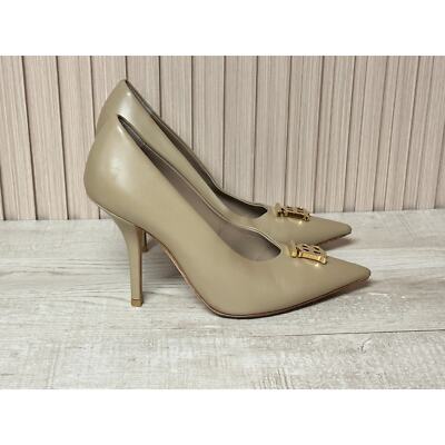 Burberry Ezra TB Leather Pumps in Nude Sz IT36/US6 Womens Burberry Ezra TB Leather Pumps in Nude Sz IT36/US6 Womens
