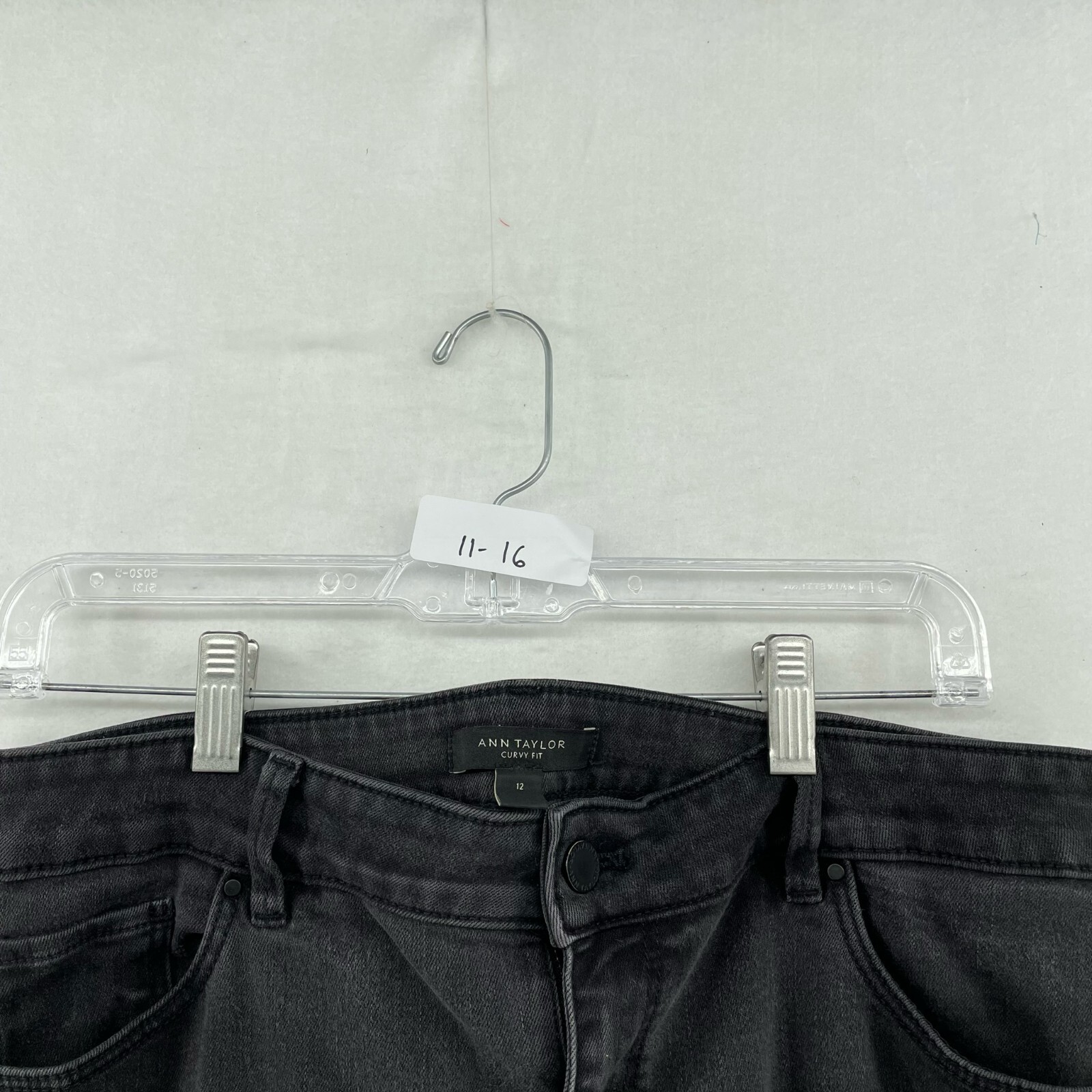 Ann Taylor Curvy Fit Jeans Women's Sz 12 Black Gray Skinny Ankle Stretch