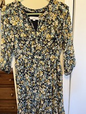 loft floral midi dress small petite