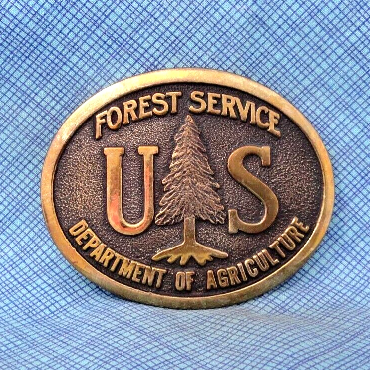 Пряжка на ремень Лесной службы США USDA NO бронзовый винтажный 1985 Western Heritage Co .QRT888 - Изображение 2 из 4