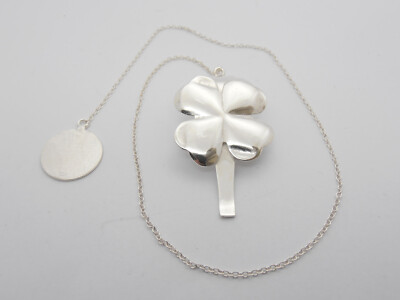 Lucky Four-Leaf Clover Book Bookmark Sterling Silver 925 Page Marker