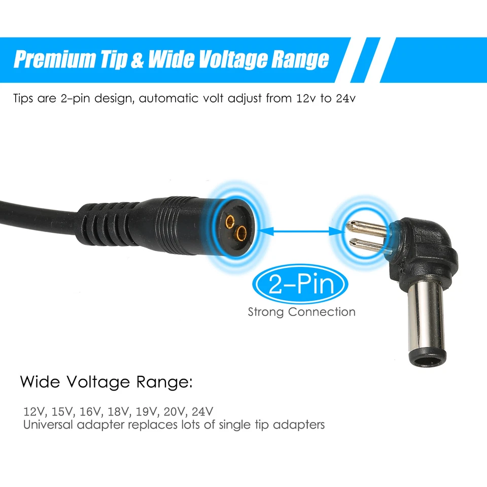 96W Universal Laptop Charger Adapter For Notebook 12-24V Adjustable Power Supply - Image 3 of 4