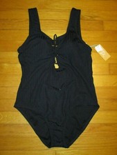 NWT Kona Sol Black Medium Coverage One Piece Swimsuit Size Medium