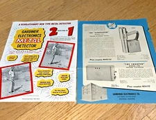 2 - 1952 GARDINER ELECTRONICS METAL DETECTOR Brochures PHOENIX Arizona