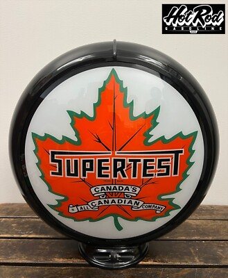 #ad SUPERTEST GASOLINE Reproduction 13.5quot; Gas Pump Globe Black Body $175.00