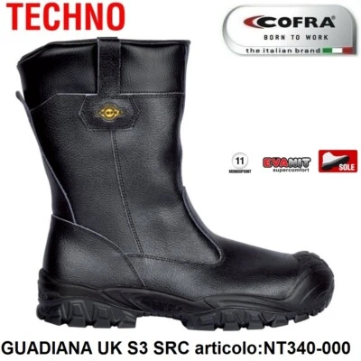 STIVALI ANTINFORTUNISTICA COFRA GUADIANA UK S3 SRC pelle stampata idrorepellent+