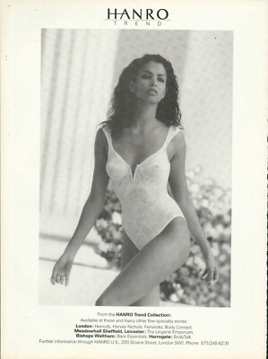 HANRO Lingerie Magazine Print Ad  Bra Hosiery Underwear  VTG 1991