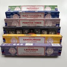 Satya Sai Baba Nag Champa 6 Pack Boxes- Assorted Mixed Incense Sticks Fragrance