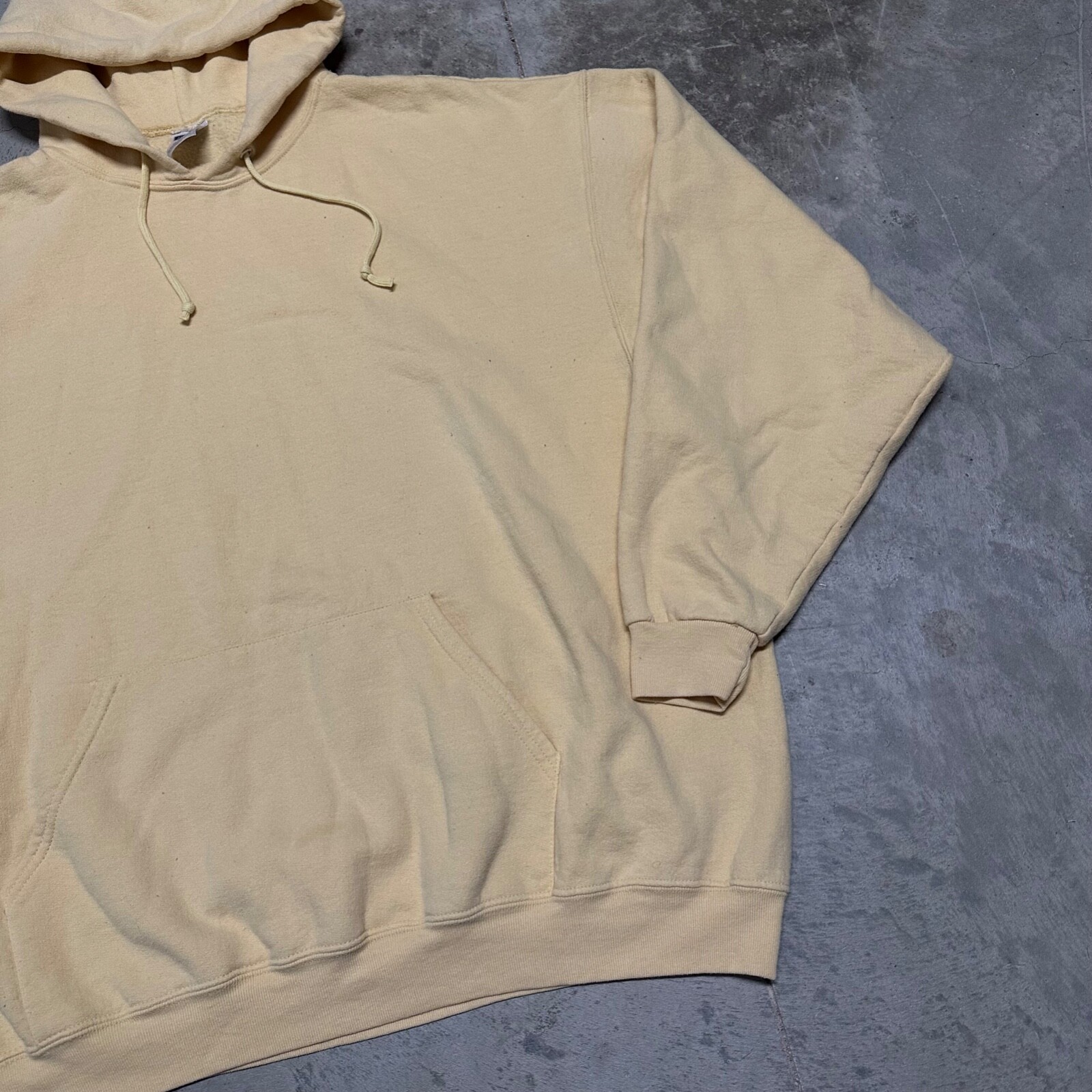 Vintage Blank Yellow Hoodie Sweatshirt Size 2XL Yello… Gem
