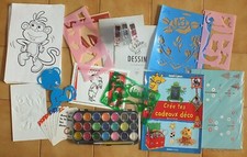 Jouet - Lot Pour Enfant Dessin et Autres (Cahiers Peinture Pochoirs et Divers)