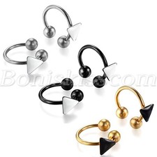 2pcs Stainless Steel Mens Womens No Piercing Ear Studs Earrings Nose Nails Clips