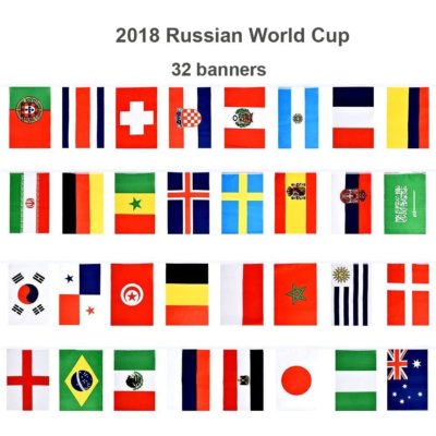 Fußball-WM Girlandenflagge Russland 2018 – 9 Meter Lange Polyester-Fahne Für Feste & Partys