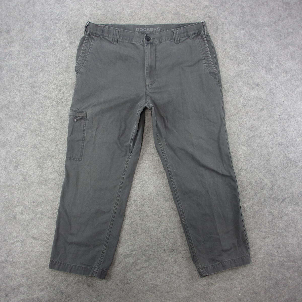 Dockers Cargo Pants Men's 40x29 Gray Flat Front Straight Leg Cargo