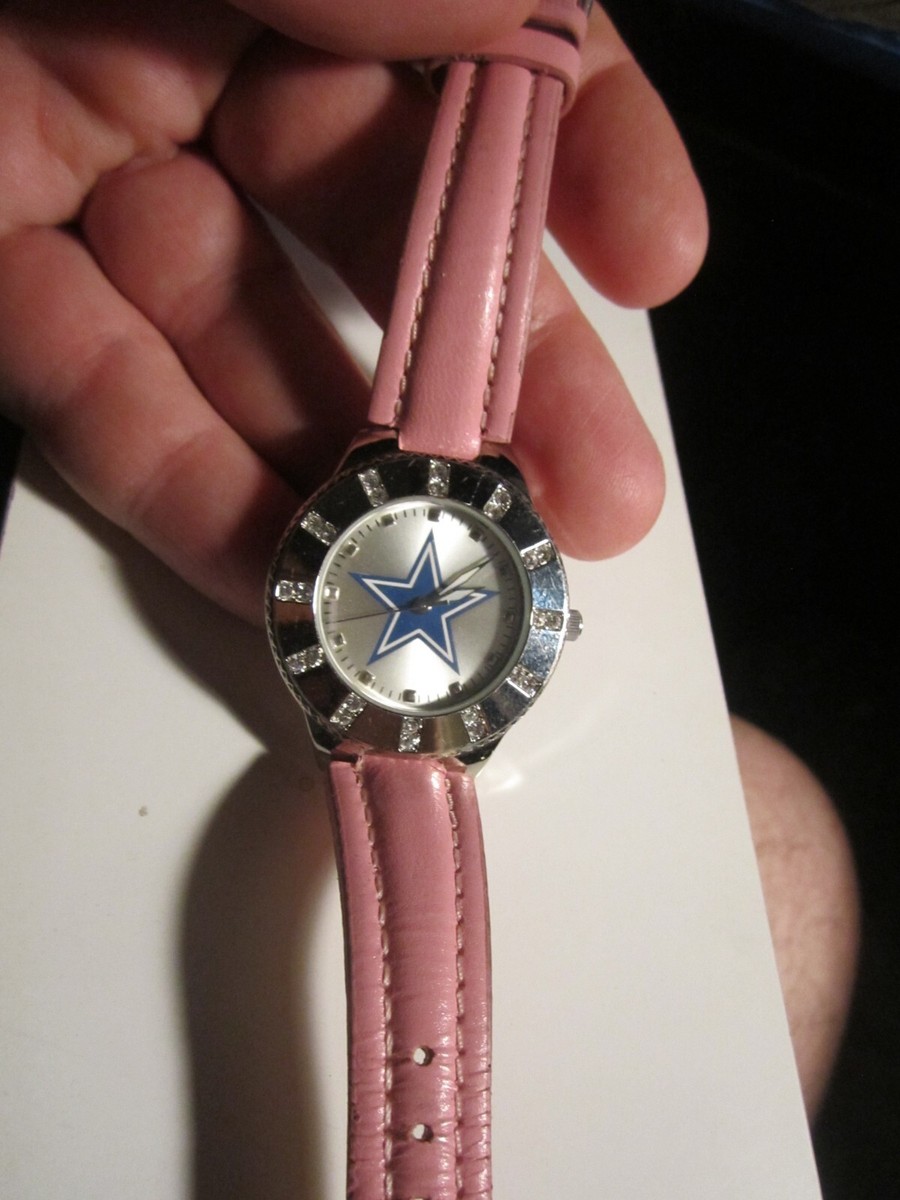 DALLAS COWBOYS PINK BAND WATCH GAMETIME LADIES 38mm NEW BATTERY DALLAS COWBOYS WATCH GAMETIME - LADIES main image 2