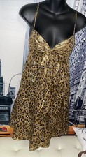 Nicole Miller Collection Silk/ Lurex Metallic Gold  Leopard Babydoll Dress Sz 0