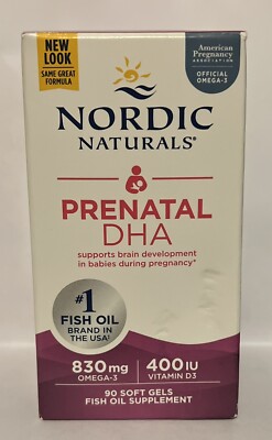 Nordic Naturals Prenatal DHA 830mg Omega-3 Supplement -90 Softgels 02/2026