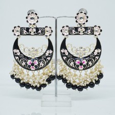 Indian Gold Plated Chandbali Earrings Bollywood Style Traditional Earrings