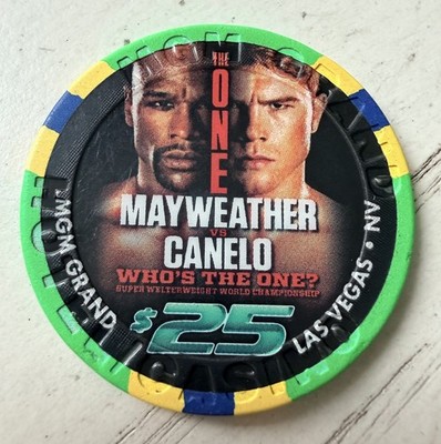 MGM Grand Las Vegas $25 Casino Chip Mayweather Vs Canelo 9/14/2013 RARE 
