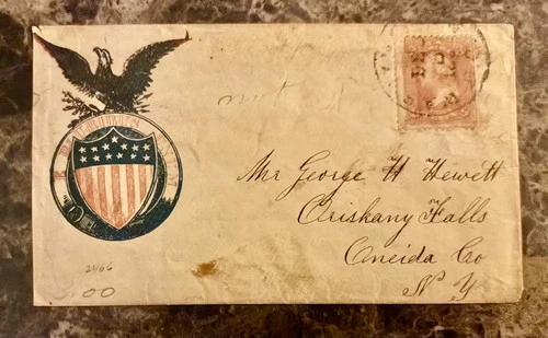 c1860's Civil War Patriotic Cover e pluribus unum NY