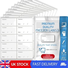 Reusable 100 Pack Freezer Labels - Mess-Free Stickers for Easy Organization