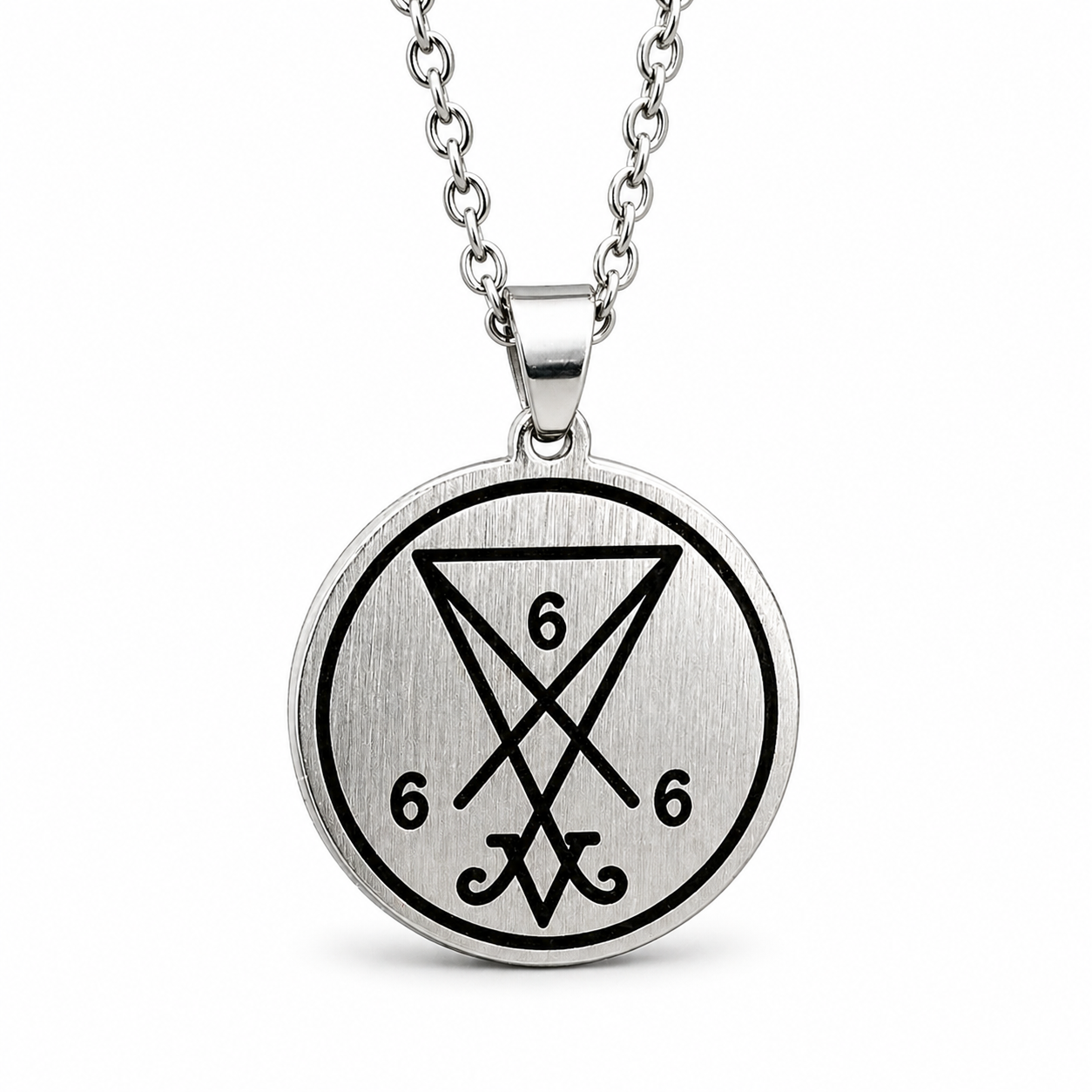 Lucifer Pendant Sigil Necklace 666 Symbol Of The Beast Occult Chain Jewellery
