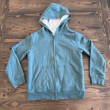 Boys Cat  Jack Teal Sherpa Hoodie M Full-Zip Lined Jacket Warm Cozy