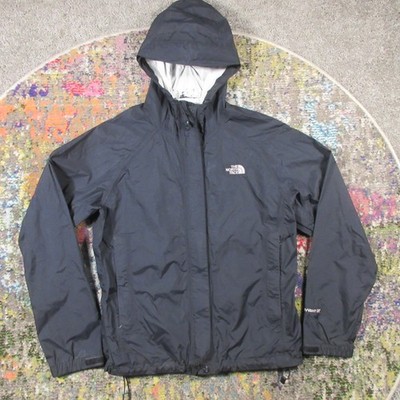 The North Face Dryvent DT  Rain Jacket Women M Black Hooded Seam Sealed Flaking*