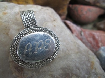 Sydney EVAN signed SE 925 Sterling Silver Monogramed Initial APS Pendant Vintage