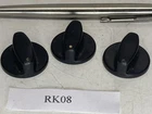 3x Original Black Bakelite Knobs Vintage Audio Valve Radio Control Dials RK08