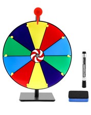 QWORK 12" Spinning Prize Wheel, 10 Slot Tabletop Color Small 