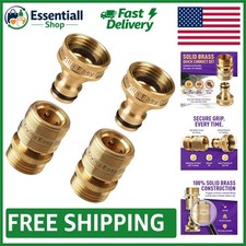   Inch GHT Heavy-Duty Brass Quick Connect Fittings   No-Leak 2-Pack