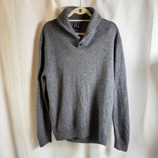 Jos A Bank Executive Collection Gray Mens XL 80 Lambs Wool V Neck Sweater EUC