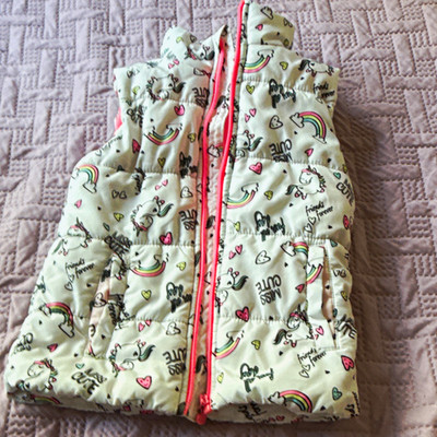 Dopo Dopo Mädchen Steppjacke m. Kapuze Einhorn Regenbogen Herzen 110