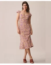 Anthropologie The Cecily Fit & Flare Sweetheart Dress by Maeve Large New Tags