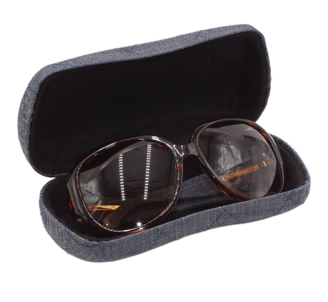 Chanel Denim & Tortoiseshell Pattern Sunglasses 5… - image 10