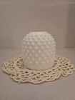 Fenton Vintage Pedestal Hobnail Milk Glass Fairy Lamp TOP CRACKED LOT 1 OF 2