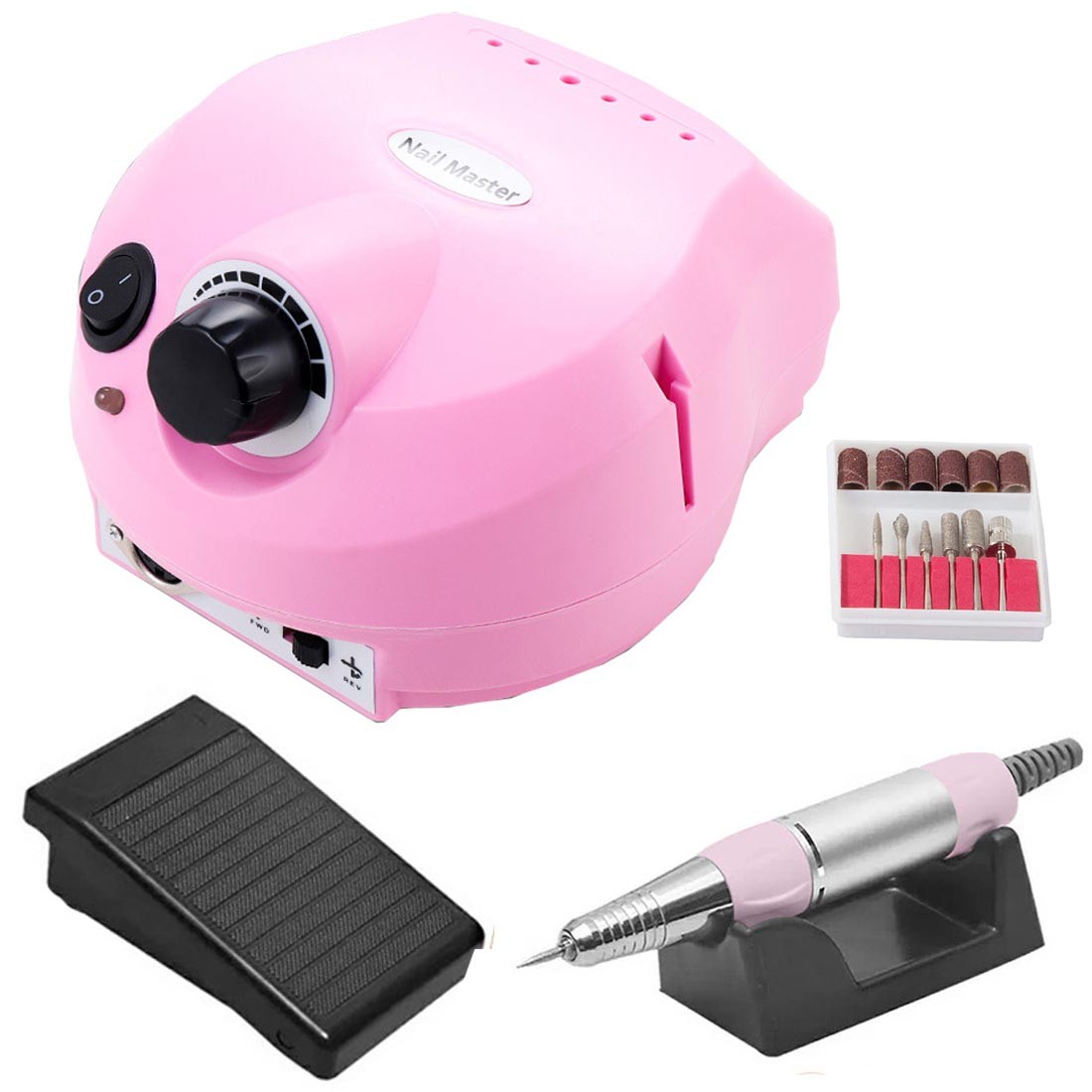 Ponceuse pour ongles 65W Pro-Manucure avec pedale de controle et 6 fraises