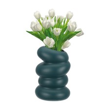 Flower Vases, Flower Vases for Bouquet Plastic Flower Vase, Dark Green